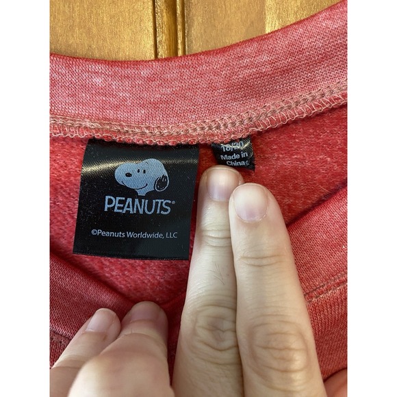 Peanuts Snoopy Woodstock Christmas Red Womens Lights 18/20 Plus Sweatshirt - Picture 3 of 8